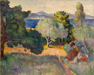 Mother And Children In St-tropez Landscape