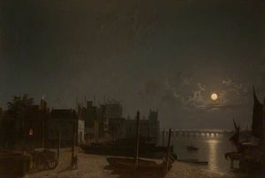 Westminster dal cavallo-traghetto Quay By Moonlight