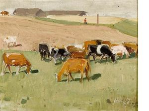 Cattle Herd In A Field