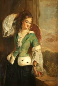 Retrato de una dama para  Un  verdosos  chaqueta