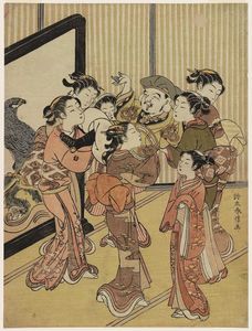 Femmes Tossing Daikoku dans l air à Nouvel An