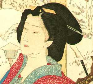 Beauty And Shamisen In Snow