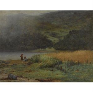 Mother And Child By A Loch