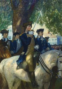 开始 美国人 联盟 华盛顿 致敬 旗 因为他 需要 命令  的 大陆 军队 在 剑桥