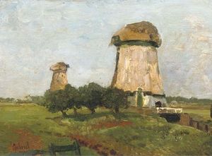 Mills In A Polder Landscape