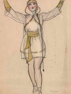 Female Figure With Raised Arms