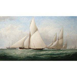 Yachts Racing Past The Kish Light Vessel Off Dublin Bay
