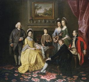 Gathered Around A Table In An Interior