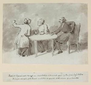 Three Men Seated Around A Table