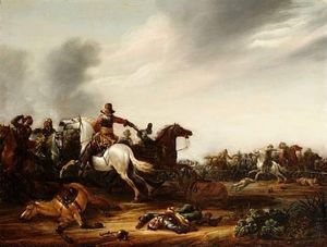 A Cavalry Skirmish On A Plain
