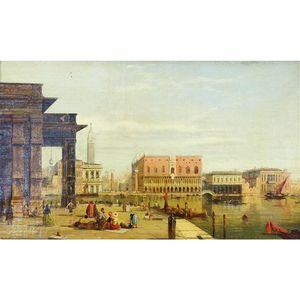 Venecia con el Ducal palacio y el campanario Torre
