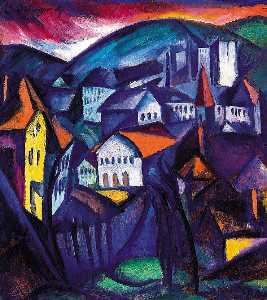 Hilly Landscape With Houses