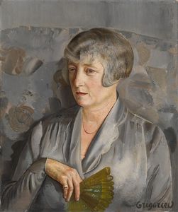 Portrait Of Madame Barthelemy With A Green Fan
