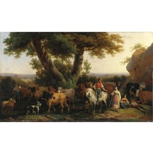 Paesaggio Pastorale Nella Campagna Romana