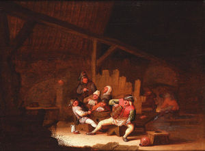 Peasants Carousing In A Barn