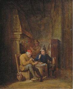 Peasants Smoking And Drinking In An Interior