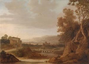 Southern River Landscape With Bridge And Shepherd Group
