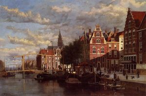 一个运河在阿姆斯特丹
