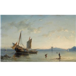Pescadores en la bahía de Nápoles