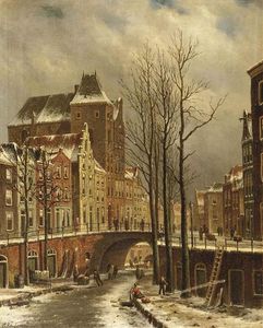 The Fortified City Castle Oudaen On The Oude Gracht In Winter