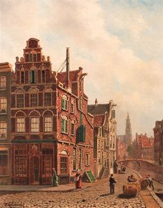 Vista Della Città Di Delft With The Oude Kerk