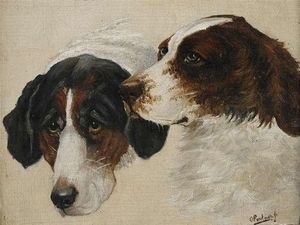 Study Of Two Hounds