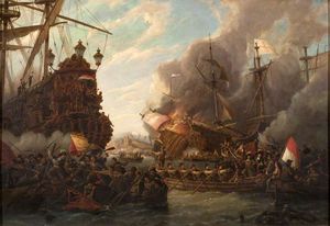 De Ruyter den Überfall auf die englischen Schiffe vor Chatham