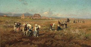 Trabajar La tierra en la campiña romana