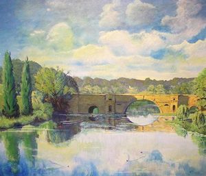 Blenheim Palace Bridge In Summer Time