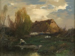 Landscape, Cottage On The Water