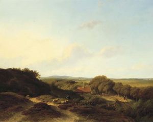 A Panoramic Dune Landscape With A Sportsman In The Foreground