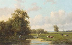 Cows In A Summer Landscape
