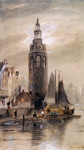Montelbaanstoren in Amsterdam Sun
