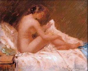 un desnudo reclinado