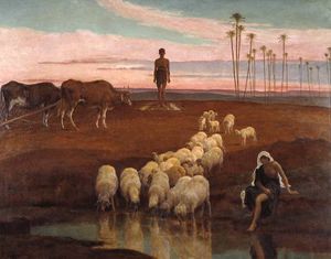 该ploughman  和 牧羊女 时间  的 晚上 祈祷