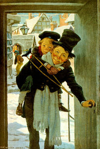 Tiny Tim e Bob Cratchit il giorno di Natale
