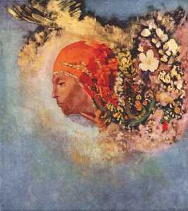 head with flowers