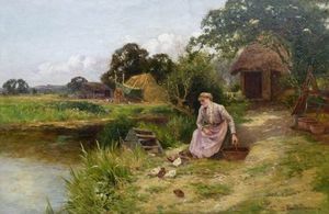 Woman By A Pond