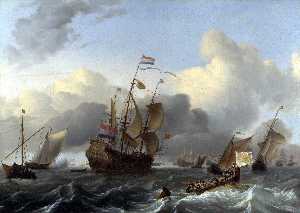 le eendracht et un Flotte de Néerlandais Men-of-war