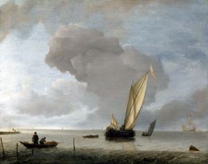 Un buque holandés Pequeño ante un Breeze Light
