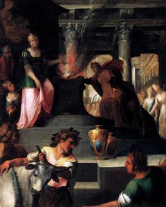 Hyante y Climene ofrecer un sacrificio a Venus