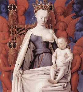 madonna col bambino circondato  mediante  angeli