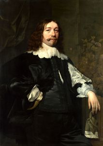 Portrait of a Man in Black holding a Glove