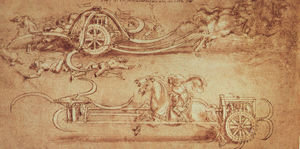 Drawing of an Assault Chariot with Scythes