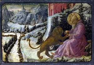 Saint Jerome and the Lion - Predella Panel