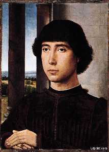 late - Portrait of a Man at a Loggia