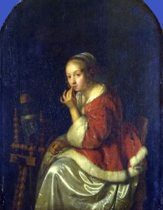 A Lady at a Spinning-wheel