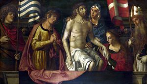 The Dead Christ with the Virgin and Saints