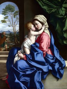 La Virgen y el Niño Abrazar