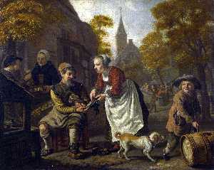 A Village Scene with a Cobbler